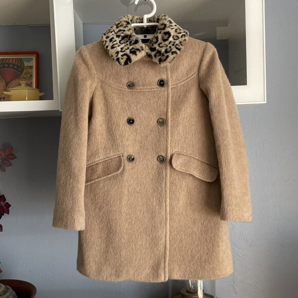 Bonpoint Other - Bonpoint Wool Mohair Blend Coat Removable Collar Size 10 Camel Girls